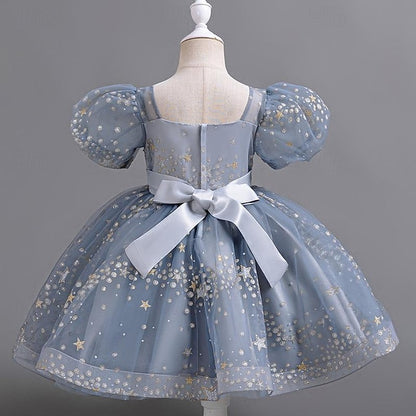 Kids Dress Floral Party Girl Girls' Sequin Flower