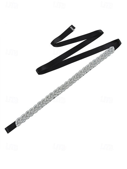 – Rhinestone Bridal Dress Elegant Wedding Waistband Crystal