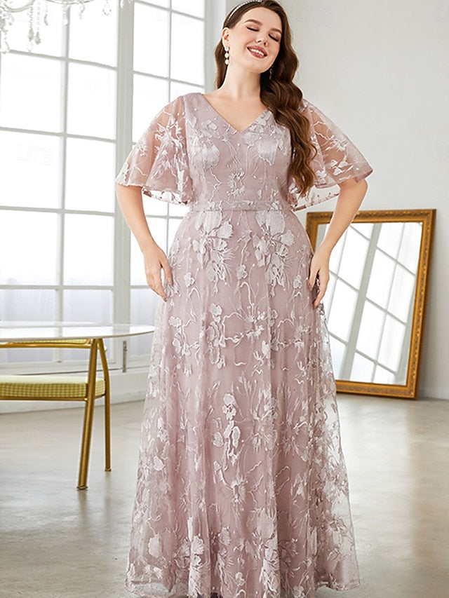 Mother Size Elegant V Plus Neck the Bride Dress of Curve