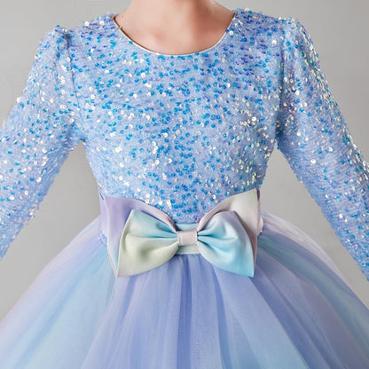 Girl Girls' Long Kids Solid Dress Color Party Flower