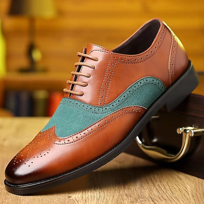 and Wingtip Two-Tone Oxford Shoes Green – Brown Men's in