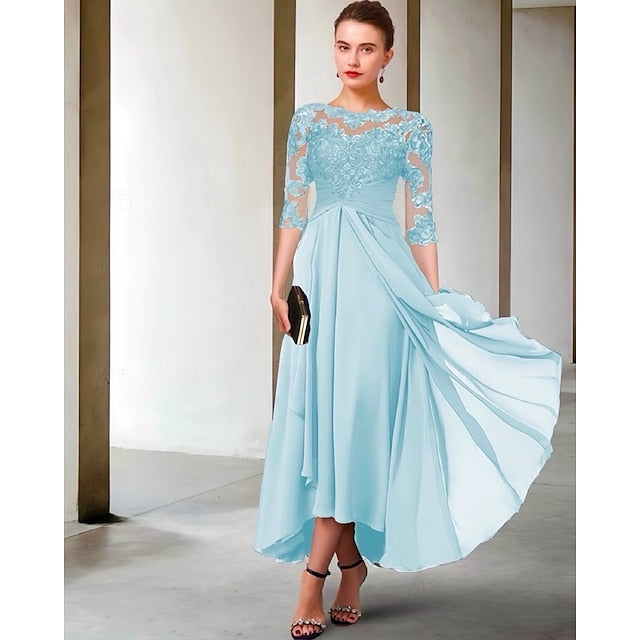 Dress Guest Bride Elegant Plus Size A-Line the Wedding of Mother