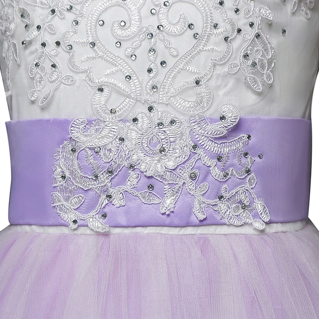 Sleeveless Girl Girls' Kids Wedding Dress Flower