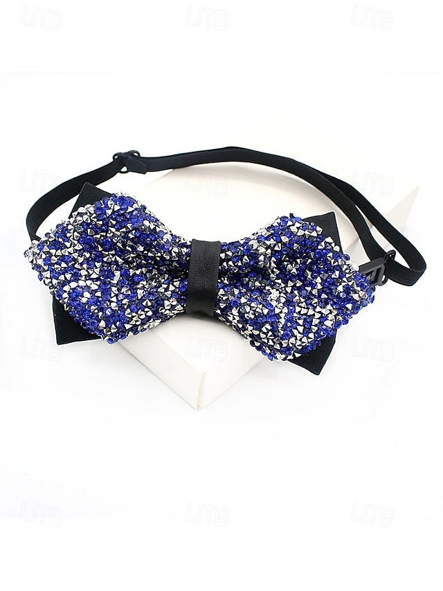 Polyester Sparkling Sequins Bow Christmas – Men's Tie