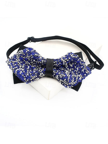 Polyester Sparkling Sequins Bow Christmas – Men's Tie