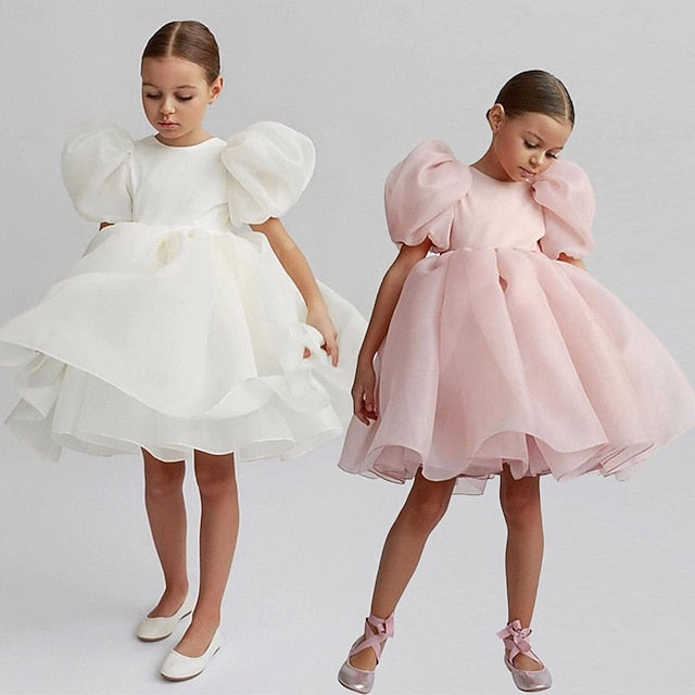 Dress Flower Party Color Girl Girls' Kids Solid