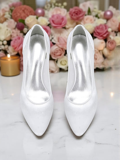 with and Shoes Mesh Low Dot Women's Wedding White Polka