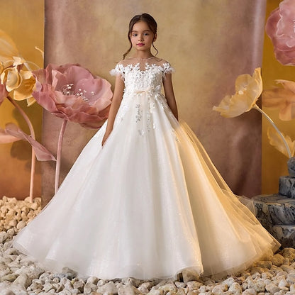 Girls' Communion Kids Party Flower Dress First Girl