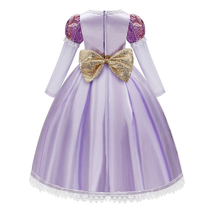 Theme Rapunzel Dress Girl Fairytale Flower Party Sofia Princess