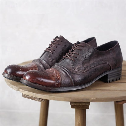 Oxford Leather Genuine – Men's Shoes Brogue Vintage