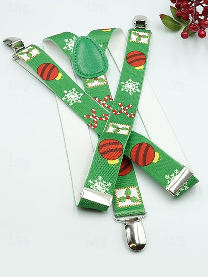Christmas Men's Suspenders Snowman with