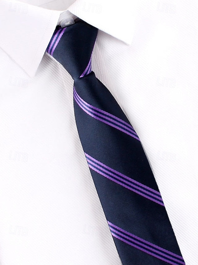 Narrow Zip Stripes - Ties Classic Men's Pre-Tied and