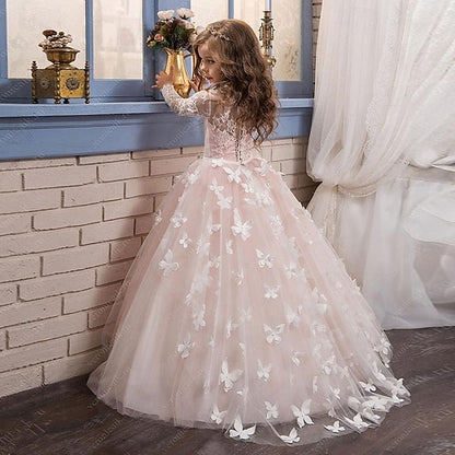 Dress Party Solid First Communion Kids Girls' Color