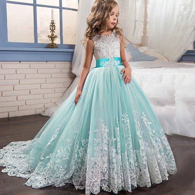 Sleeveless Girl Girls' Kids Wedding Dress Flower