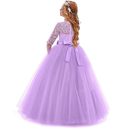 Girl 3-13 Lace Prom Dress Kids Princess Flower Years