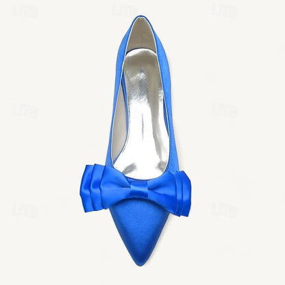 Wedding Flats Party Pointed Heel Low Bowknot Women's Shoes