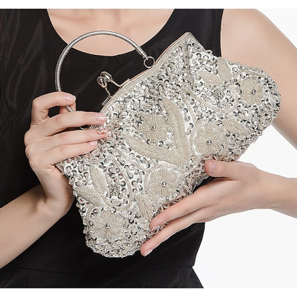 Beaded Vintage White Clutch Purse Women's – Evening