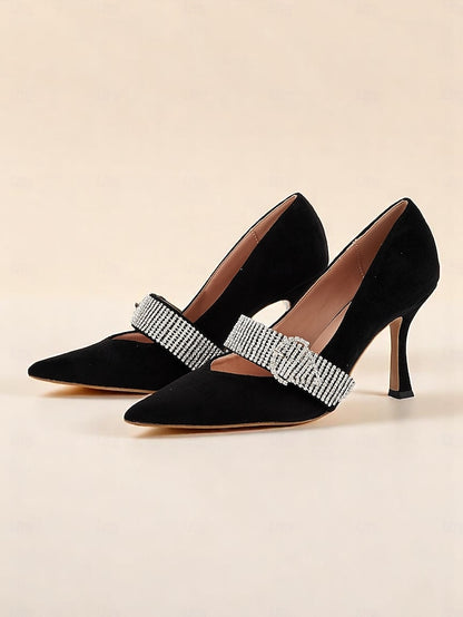 Pumps Slingback with Rhinestone-Embellished Women's