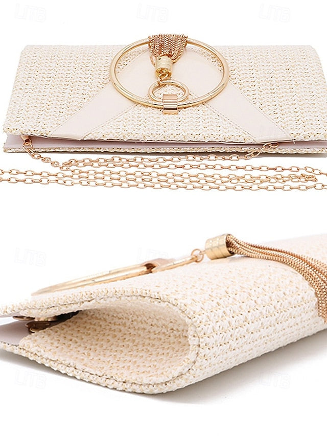 Handbag Purse Clutch with Woven – Women's Elegant Straw