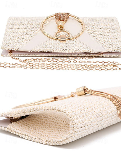 Handbag Purse Clutch with Woven – Women's Elegant Straw