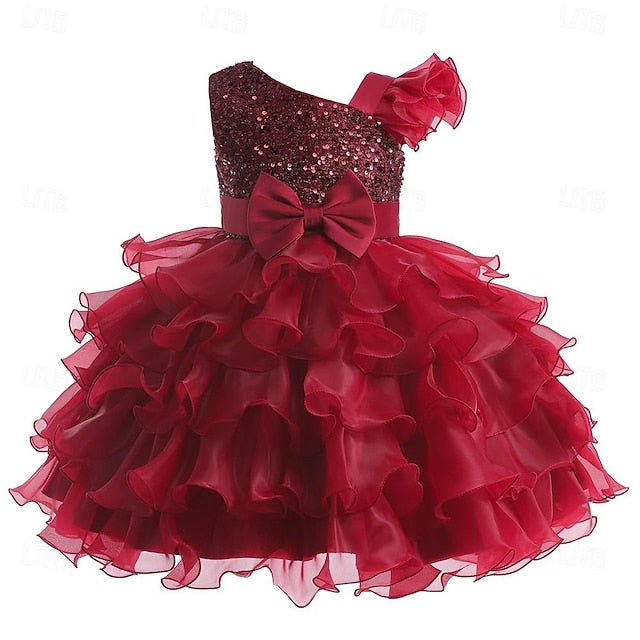 Girls Wedding Party Pageant Kids Ball Flower Ruffle Gown Dress