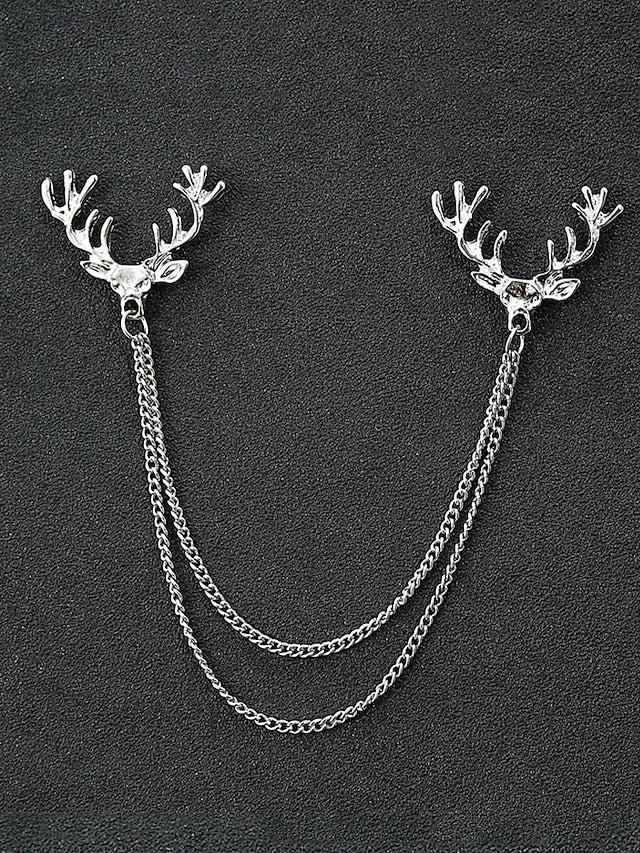 Collar Christmas Alloy – Pins Reindeer Elegant Men's