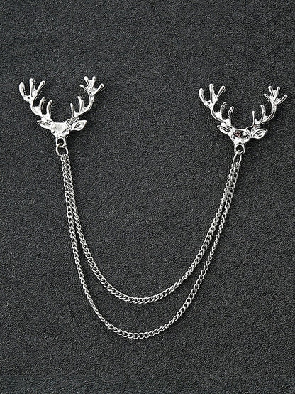 Collar Christmas Alloy – Pins Reindeer Elegant Men's