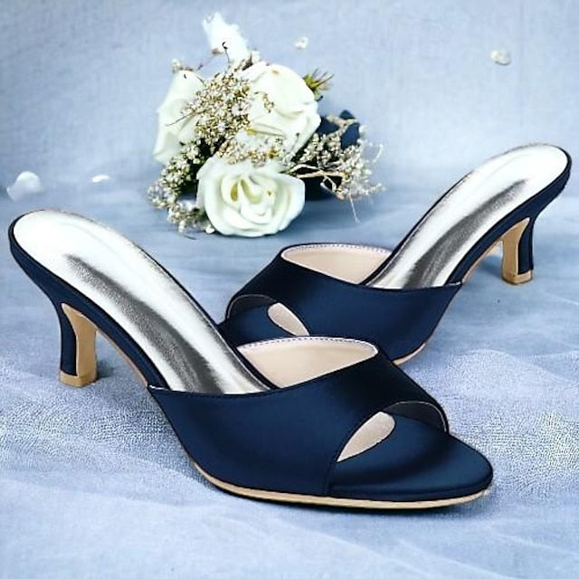 Women's Wedding Sandals Open Toe Heel Shoes Kitten