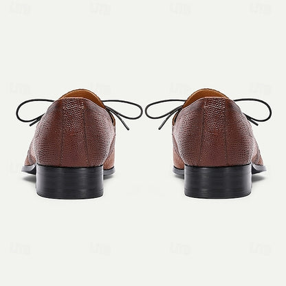 Wholesale SampleMen's Tan Genuine Leather Oxford Shoes – Vintage