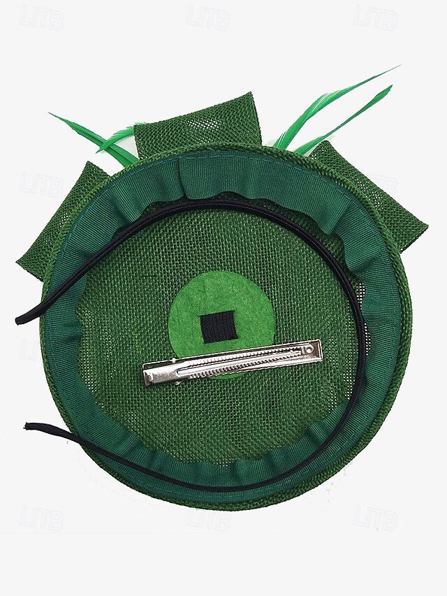 Bow Fascinator Feather Green Women's Hat Accents and with