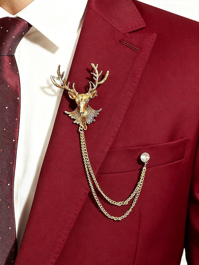 with Deer Brooch Christmas Lapel Men's Pin