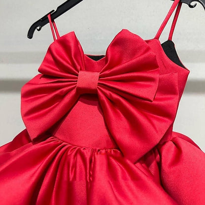 Party Kids Sleeveless Girls' Performance Dress Solid Color