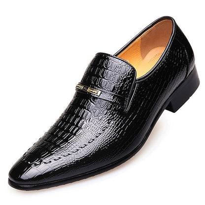 Faux Loafers - Pattern Crocodile Men's Brown Leather