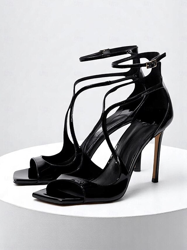 Stiletto Elegant - Heels Women's Satin Lavender Crisscross