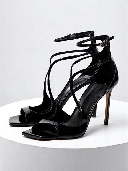 Stiletto Elegant - Heels Women's Satin Lavender Crisscross