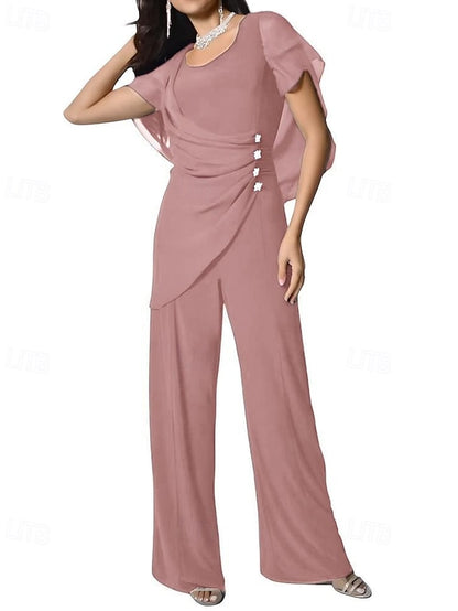 Mother Pantsuit the Dress Jumpsuit Elegant Bride / Cape of