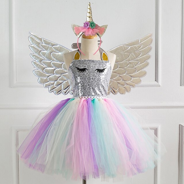 Dress Movie Unicorn New Cosplay Vacation Girls'