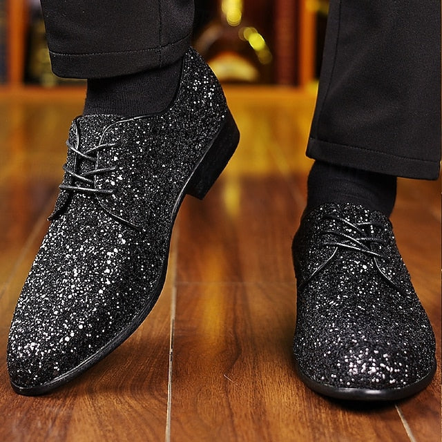 Lace-up Bold Party Glitter Shoes – Men's Statement Purple