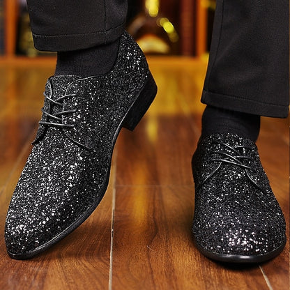 Lace-up Bold Party Glitter Shoes – Men's Statement Purple