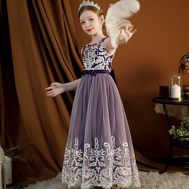 Dress Wedding Flower Sleeveless Christening Girls' Kids