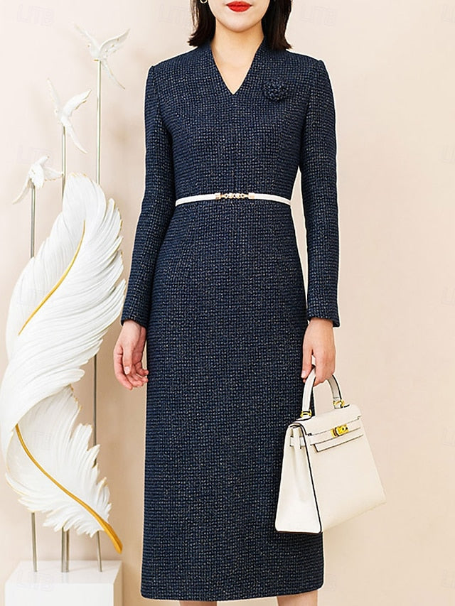 V Bride Neck Vintage of Dress Mother Sheath the / Column Elegant