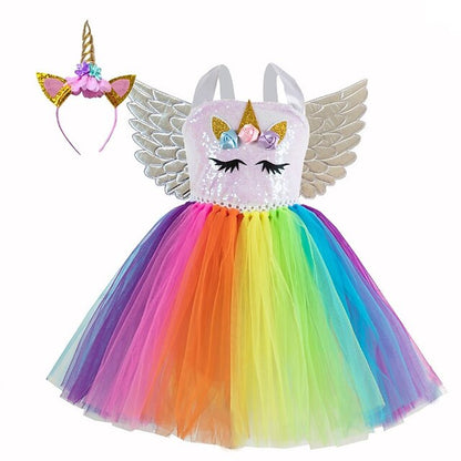 Dance Headband Movie Wings Cosplay Dress Girls' Unicorn