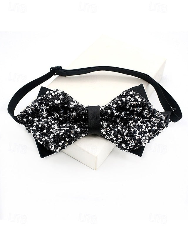 Polyester Sparkling Sequins Bow Christmas – Men's Tie