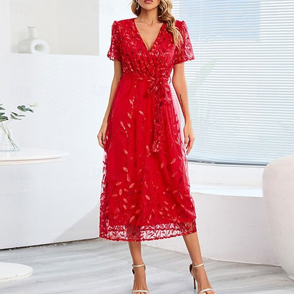Mother Neck Elegant V Bride the A-Line Dress Sequin of