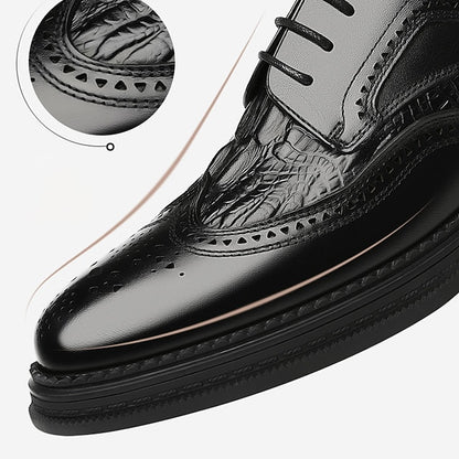 Crocodile Shoes - Brogue Men's Oxford Leather Brown