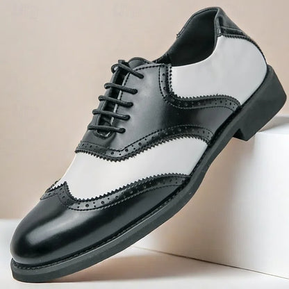and Brogue Oxford Men's Shoes White Wingtip Two-Tone in