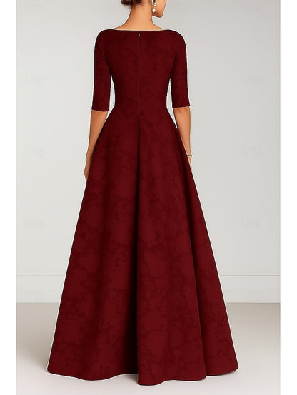 Burgundy Gown Blue Evening Bride of the A-Line Mother Elegant