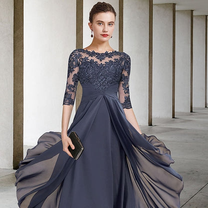 Dress Guest Bride Elegant Plus Size A-Line the Wedding of Mother