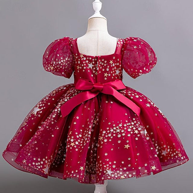 Dress Flower Girl Floral Girls' Sequin Party Kids