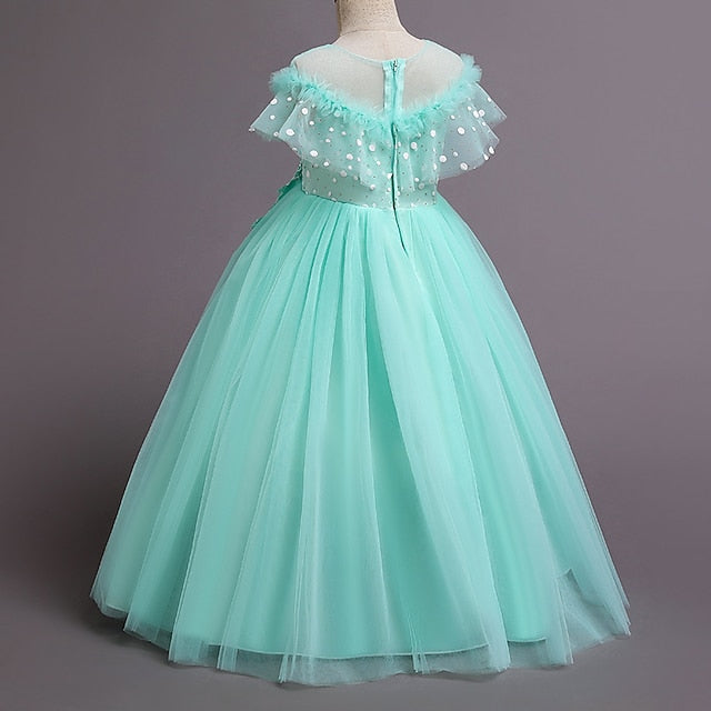 Kids Girls' Flower Dress Party Solid Color Girl